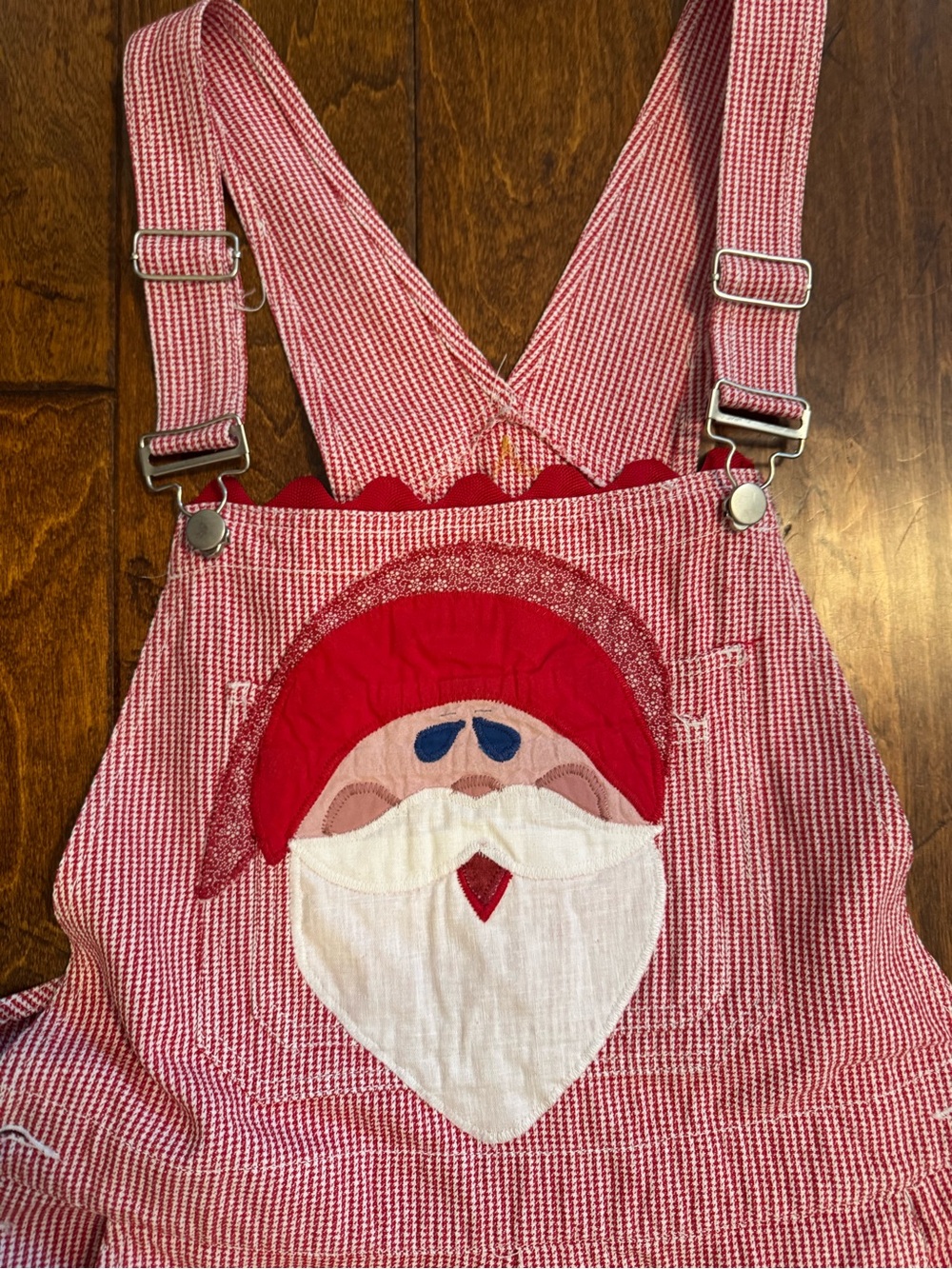 Haiks Red & White Women’s Jeans Overalls with Appliqué Santa Large Santa